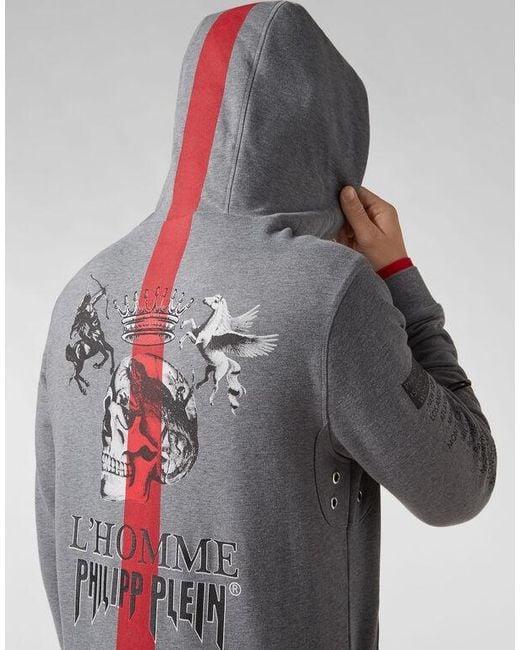Philipp Plein Gray Logo Casual Jacket for men
