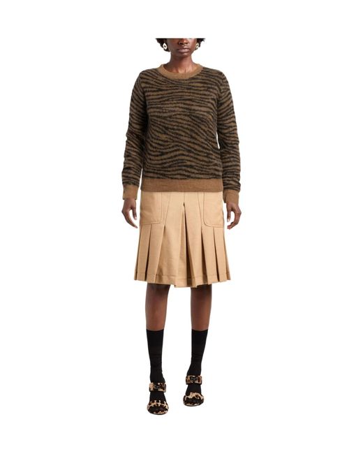 Max Mara Brown Lightweight Tiger-Striped Knitted Sweater