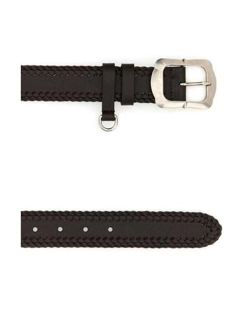 Prada White Braided Buckle Belt
