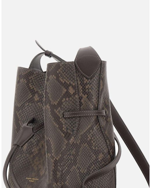 Gianni Chiarini Gray Sienna Python-Print Leather Shoulder Bag