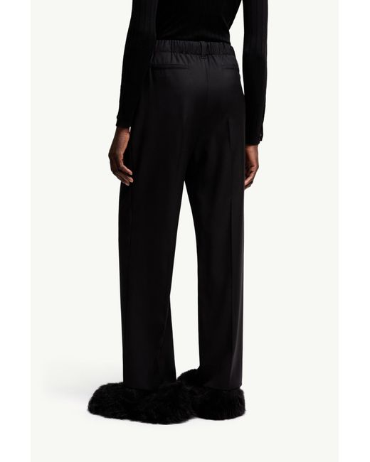 Moncler Black Wool Gabardine Tailored Trousers