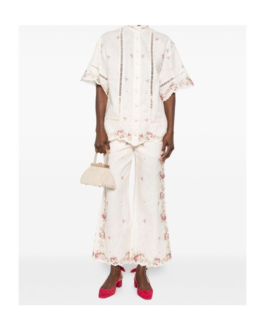 Zimmermann Natural Patience Belted Flare Pants