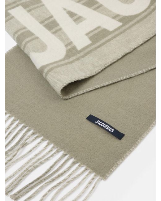 Jacquemus Natural Striped Logo Scarf for men