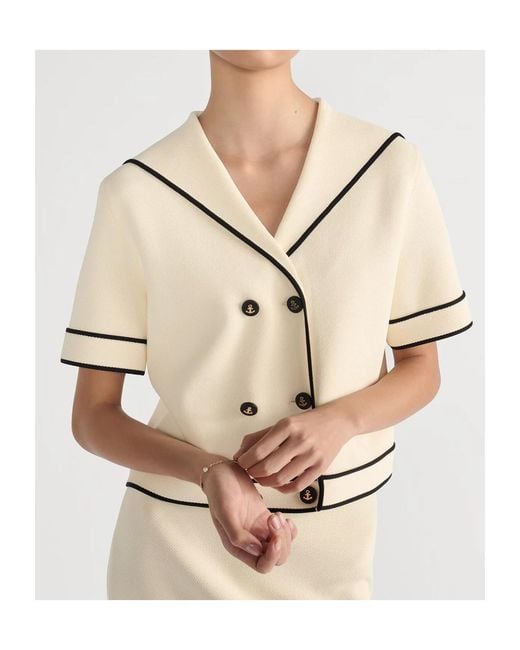 Dior Natural Short-Sleeved Jacket With Sailor Collar