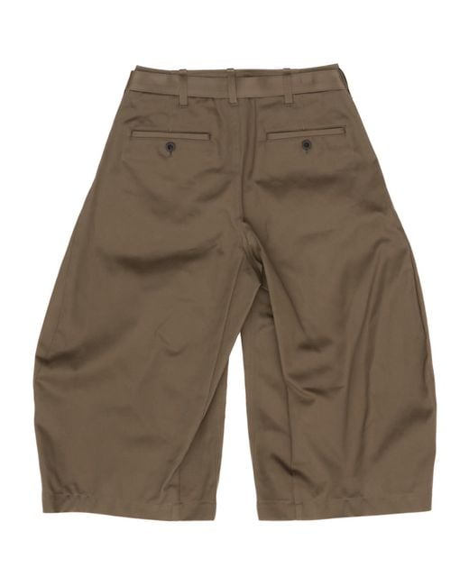 Sacai Green Belted Wide-Leg Pants