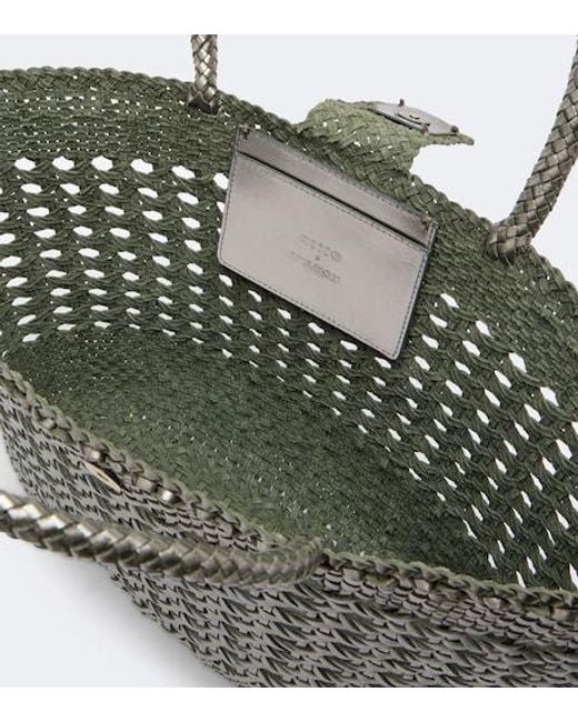 Rixo Gray X Dragon Diffusion Lucine Leather Tote Bag