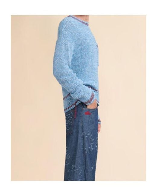Marni Blue Mending Sweater for men