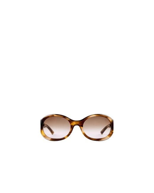 Gucci White Eyewear Oval Frame Sunglasses