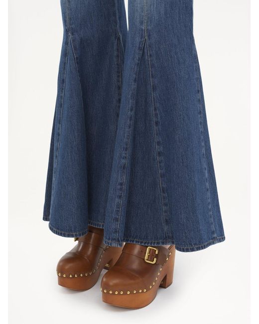 Chloé Blue Chloé Logo Patch Flared Jeans
