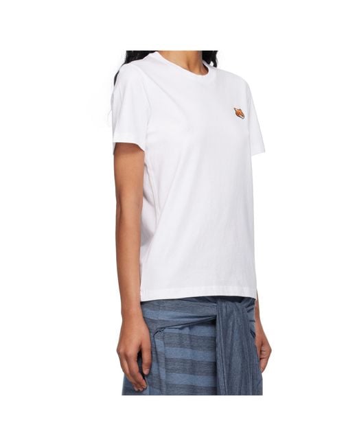 Maison Kitsuné White Maison Kitsuné Fox Head Regular T-Shirt