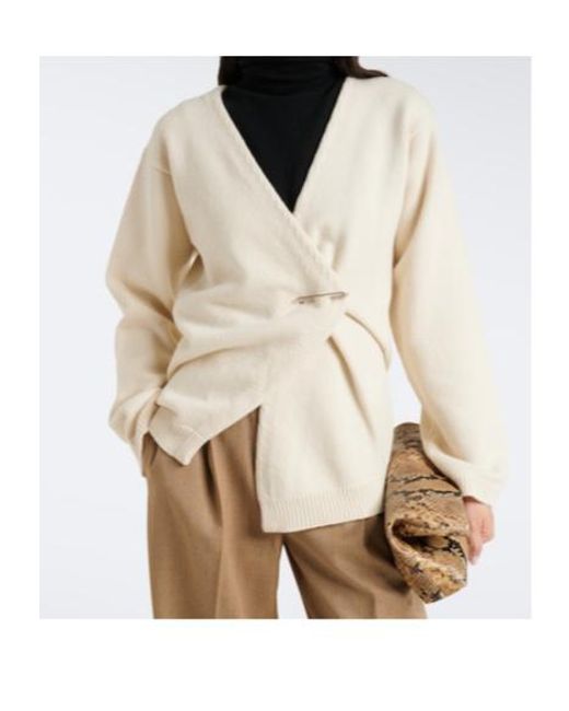 Rohe Natural Wool And Cashmere Wrap Cardigan
