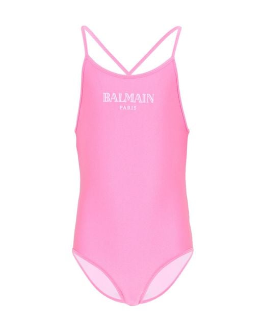 Balmain Pink Swimsuit With Thin Straps