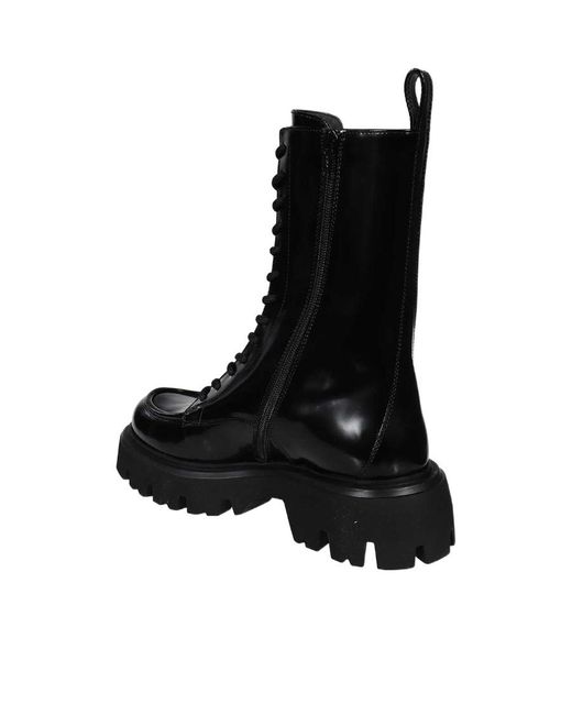 MSGM Black Round Toe Ankle Boots for men