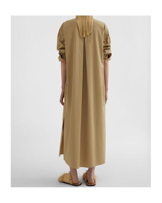 Jil Sander Natural Long-Sleeved Poplin Shirt Dress