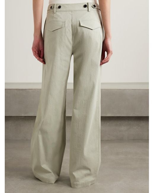 Proenza Schouler Gray Romina Pleated Wide-Leg Casual Pants