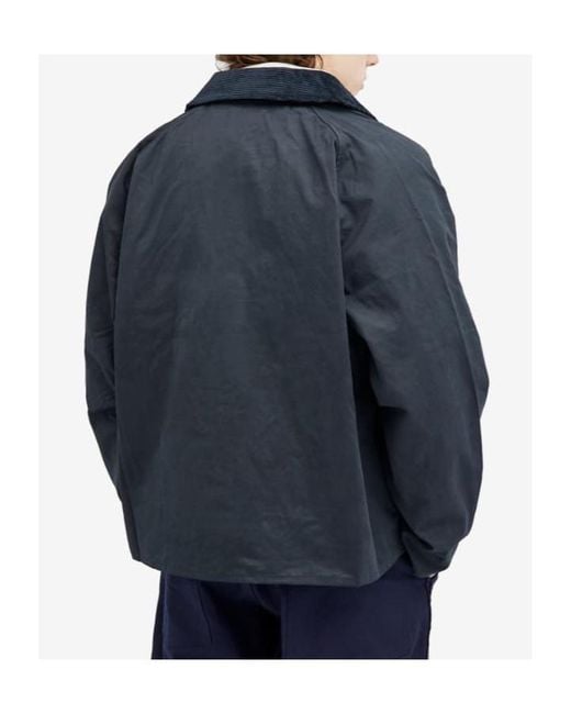 Barbour Blue Buttoned Collared Coat for men