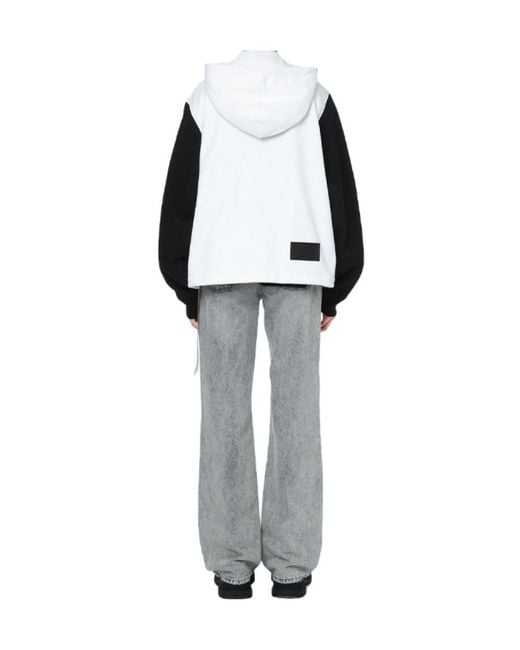 we11done Black Logo Hooded Casual Jacket for men