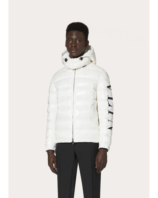 Valentino White Padded Logo-Print Jacket for men