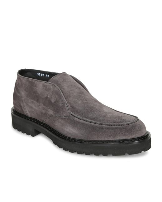 Doucal's Gray Round-Toe Boots for men