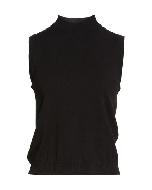Weekend by Maxmara Black Solid-Color Lightweight Knit Sleeveless Top
