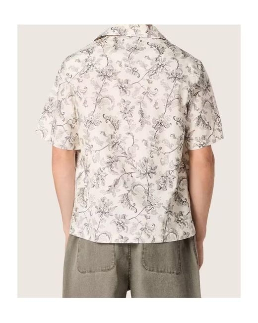 Golden Goose Deluxe Brand White Floral Printed Shirt for men