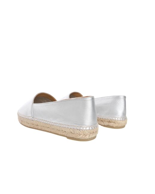 Castaner White Round-Toe Flat Shoes