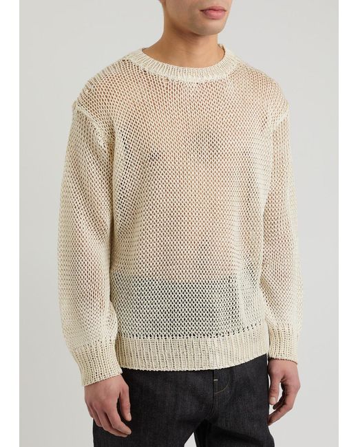 Jil Sander Natural Open-Knit Silk Jumper for men