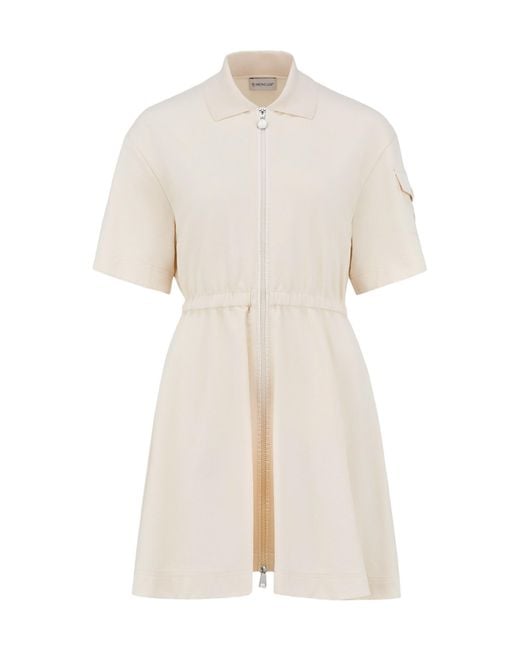 Moncler White Logo Patch Two-Way Zipped Dress