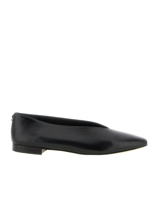 Jimmy Choo Black Margot V-Neck Ballet Flats
