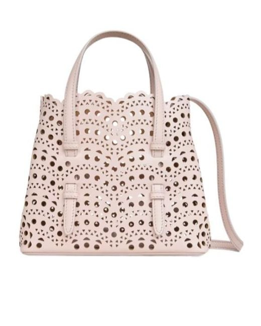 Alaïa Pink Alaïa Mina 20 Small Tote Bag