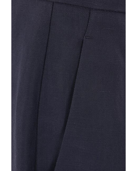 Brunello Cucinelli Blue Fluid Twill Loose Pleated Trousers