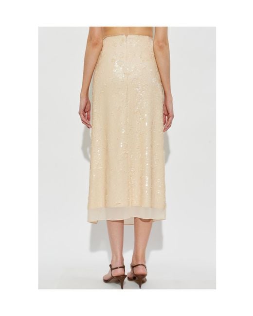 Rag & Bone Natural Sequin-Embellished Frayed Skirt