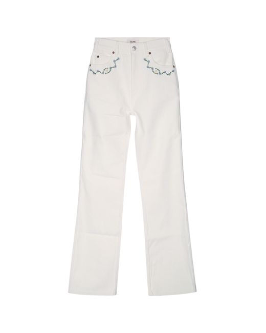 Céline White Jeans With Belt Loops