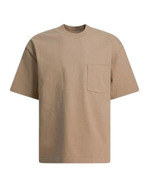 Auralee Natural Ribbed Collar T-Shirt for men
