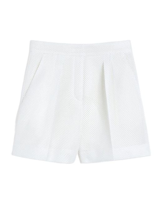 Max Mara White Technical Mesh Shorts