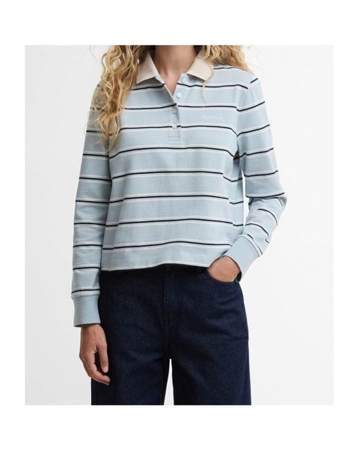 Barbour Blue Striped Polo Shirt