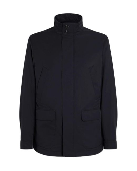 Zegna Blue Technical Fabric Motorin 250Cc Field Jacket for men