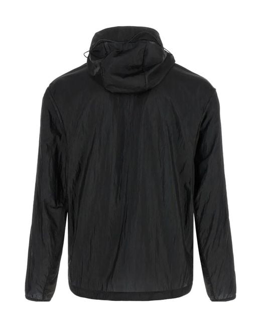 Satisfy Black Hooded Windproof Jacket for men