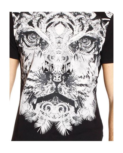 Just Cavalli Black Printed T-Shirt for men