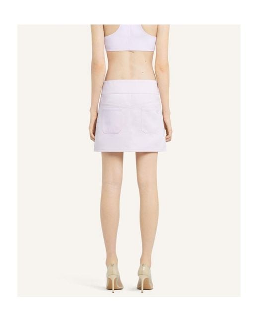 Courreges Pink Belted Mini Skirt