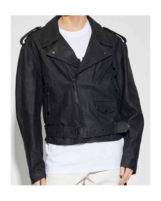 Balmain Black Zip-Up Buckle Detailed Jacket for men