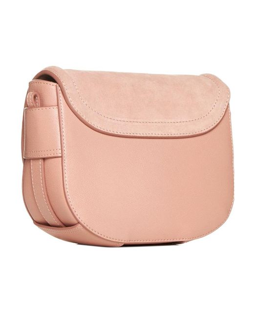 See By Chloé Pink See By Chloé Mara Logo-Debossed Shoulder Bag