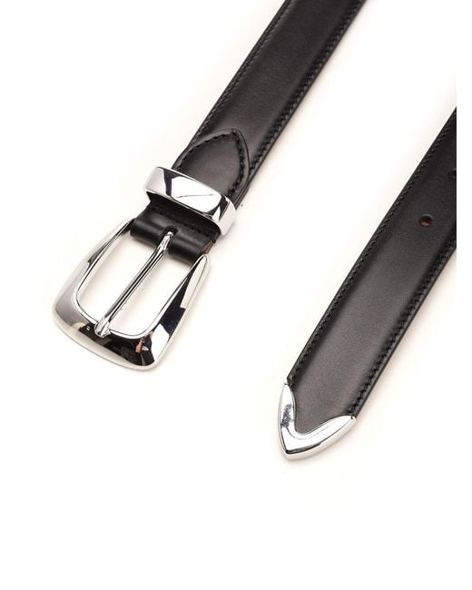 Khaite White Pointed-Tip Buckle-Fastened Belt