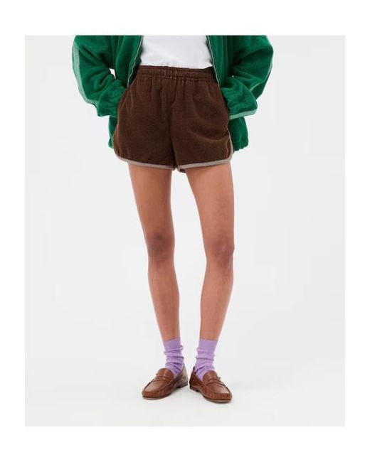 Versace Brown Terry Logo Shorts for men