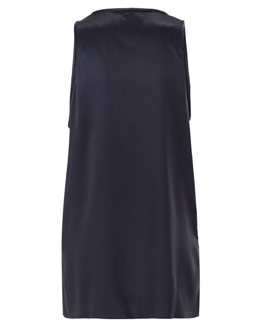 Brunello Cucinelli Blue Sleeveless Blouse