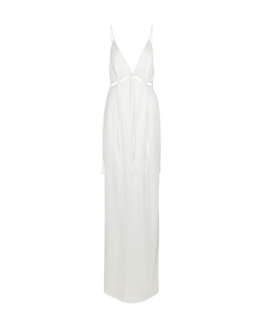 Galvan White Bridal Ellipse Stretch-Jersey Gown