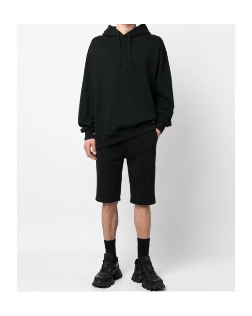 Balmain Black Drawstring Cotton Track Shorts for men
