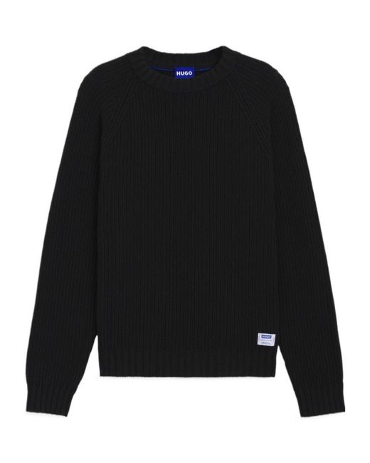 Boss Black Rib-Knit Sweater for men