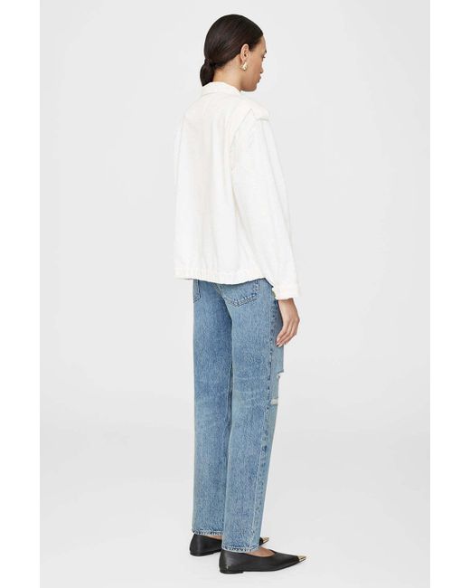 Anine Bing White Long-Sleeved Casual Jacket