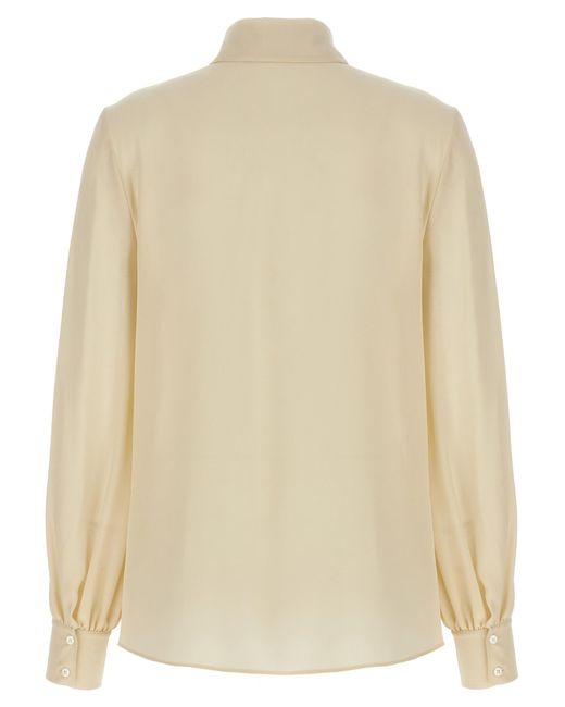 Valentino Natural Bow Detailed Button-Up Blouse